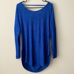 Evereve Sapphire Sitka Drape Back Pullover NWT